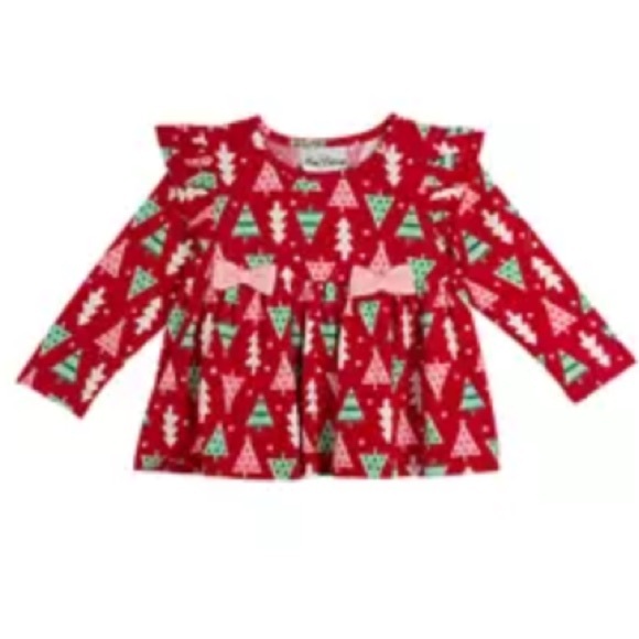 🎄Rare Editions Holiday Leggings & Print Ruffle top NWT size 4 - Picture 3 of 5